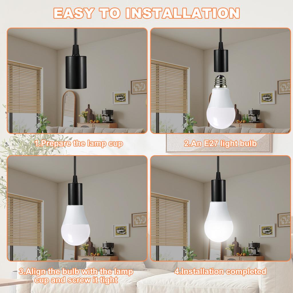 Standard 27mm Screw In Lamp Adapter Cup Light Bulb Base Supporting Various Bulb Types Such as LED Models 2Pcs