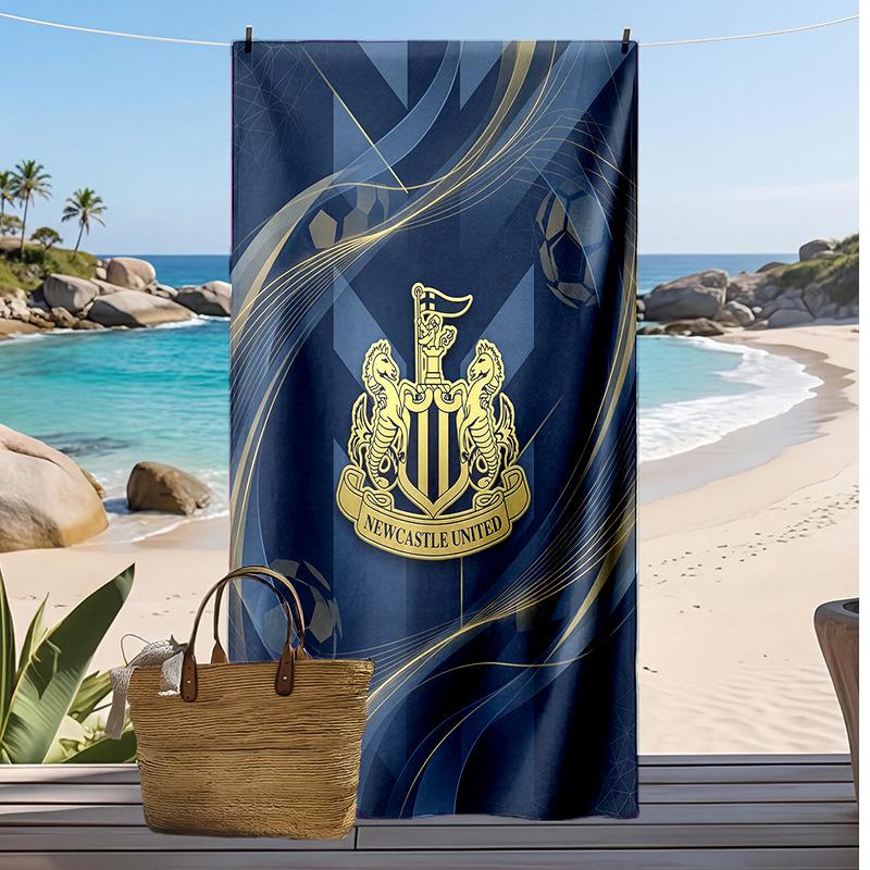 Newcastle United Football Print Beach Towel, Large Soft Quick Dry Towel for Beach Camping Swimming