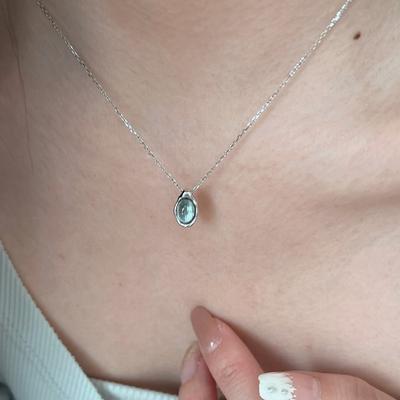 Haibao Blue Water Drop Necklace S Light Luxury Small Design Necklace Clavicle Chain Korean Necklace