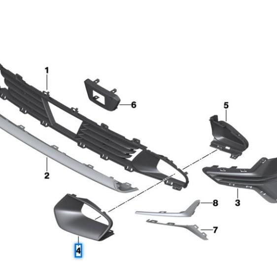 BMW 3 Series G28 Front Bumper Air Vent Assembly (51119449387, 51119449388)