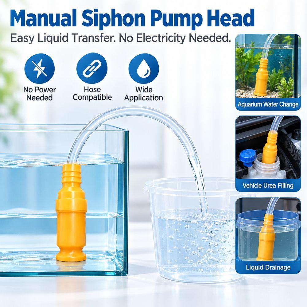 Hose Connector Siphon Pump Head Manual Water Transfer Nozzle Aquarium Water Change