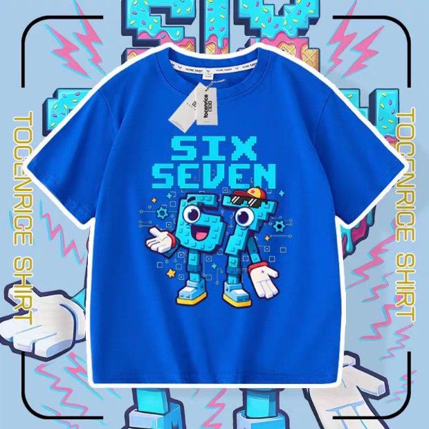 2026 Brainrot No 67 Men s Short Sleeve Casual T-shirt 160 cm королевский синий 1400₽