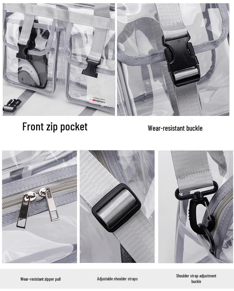 Colorful PVC Transparent Shoulder Bag - Large Capacity, Splash-Proof, Ideal for Summer and Swimming Essentials