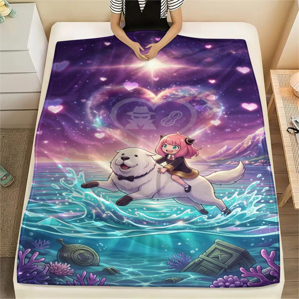 

Anime Spy x Family Printed Flannel Blanket Warm Comfortable Throw for Bed Couch Sofa Picnic Travel Essential Design-Xin 75x90cm