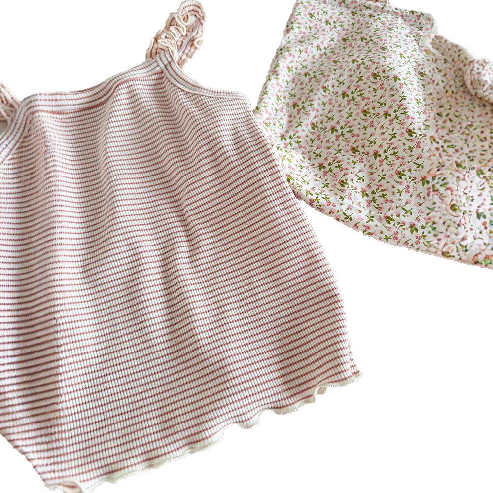 2025 Summer Korean-Style Ribbed Tank Top for Baby Girls - Versatile & Colorful