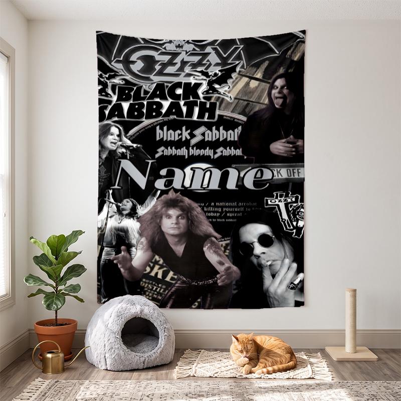 Ozzy Osbourne (5) Customizable Name Decorative Wall Tapestry Ideal Choice for Wall Decor In Bedrooms Living Rooms Dorms and Home
