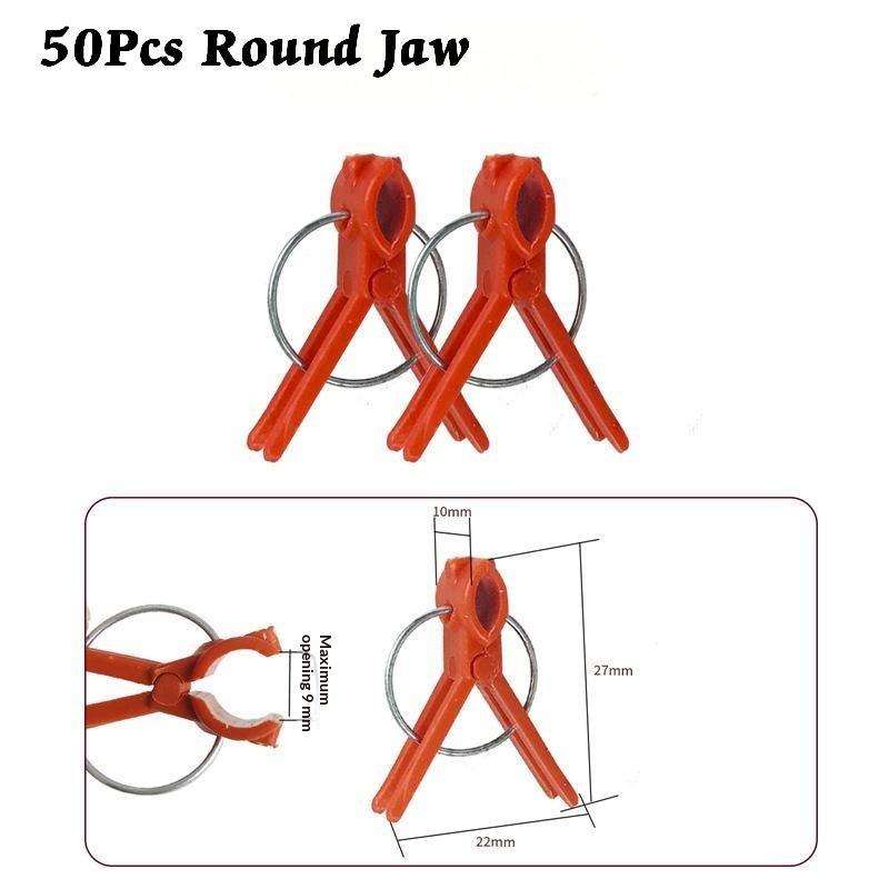 50/100Pcs Plant Grafting Clips Plastic Spring Support Clamp Reusable Fixing Clip For Vegetable Seedling Garden Cultivation