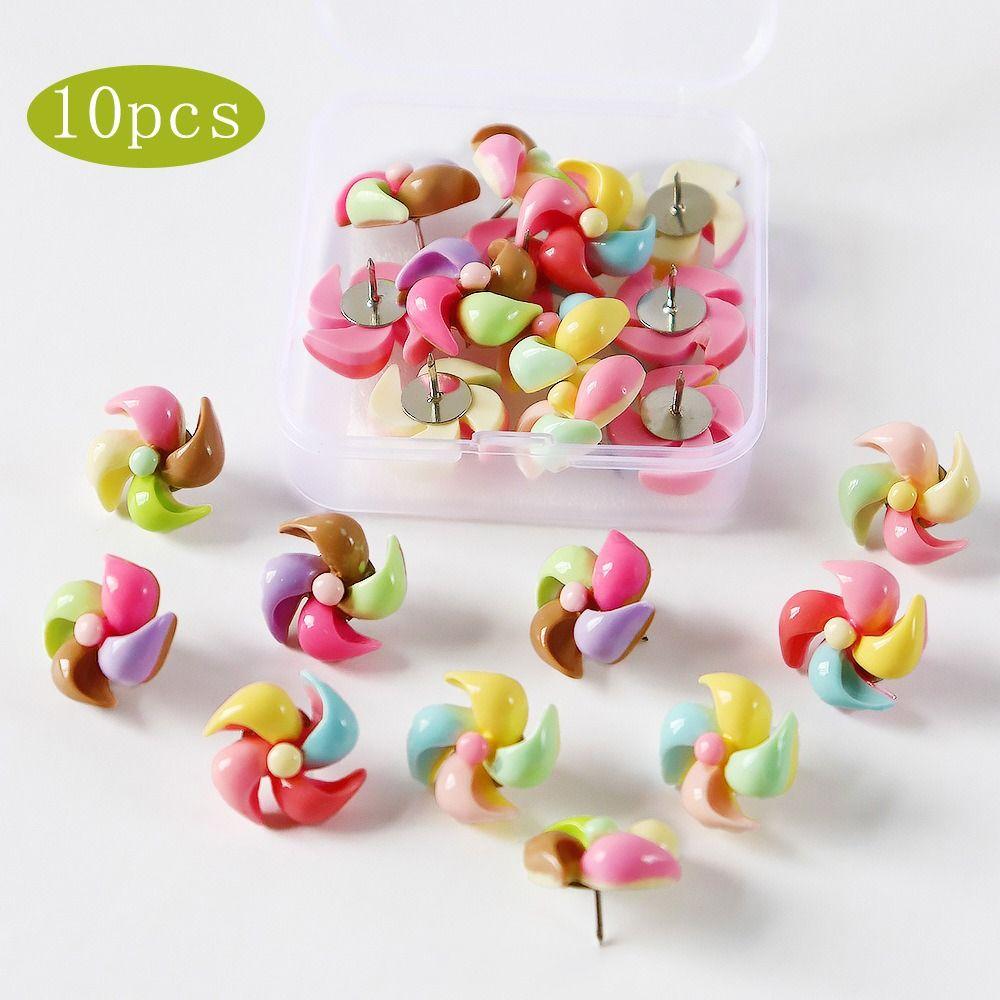10/20/30Pcs DIY Board Push Pin Creative Thumb Tacks Windmill-Shaped Pushpins Wall Markers