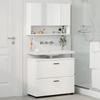 Bathroom Furniture Set with Shelf 2 Pcs White Plywood and Metal