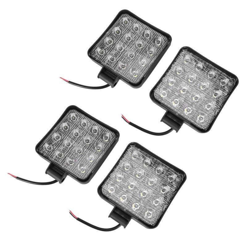 4 Pcs 48W 6000K LED Spot Square Work Lights Lamp Tractor SUV Truck 4WD 12V 24V