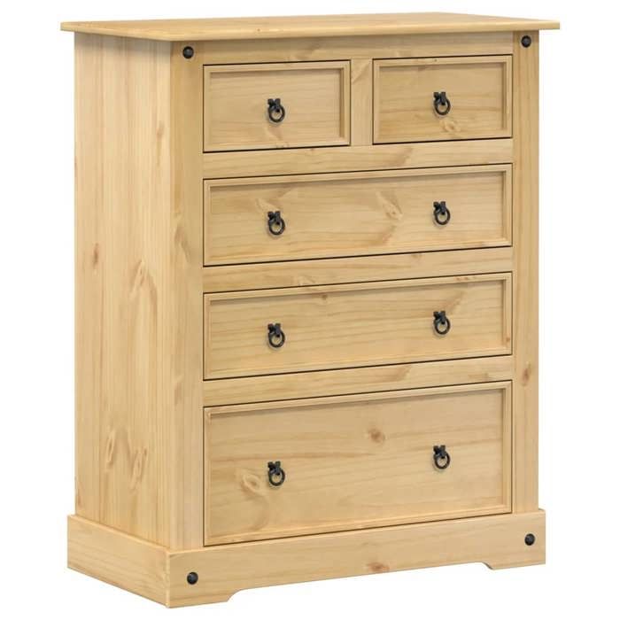 VidaXL Commode Corona 92x48x114 cm bois massif de pin, commode à tiroirs, classeur, armoire à tiroirs, armoire de rangement, 4005674