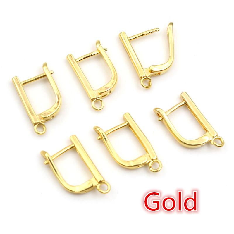 10pcs 17x10mm Gold Color French Earring Hooks Lever Back Open Loop Setting for DIY Earring Clips Clasp Jewelry Making Findings