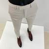 Men's Spring/Summer 2025 Elastic Slim Fit Korean Style Non-Iron Solid Color Business Casual Trousers