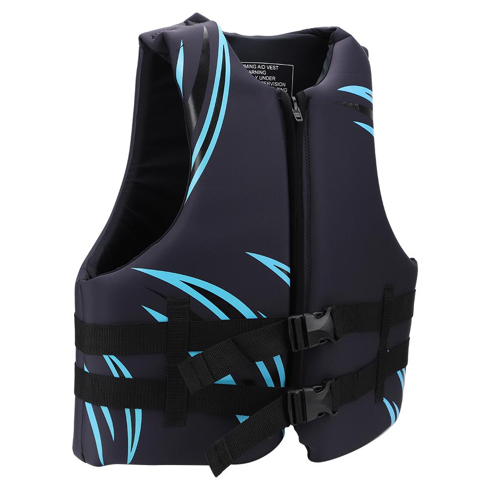 EPE Pearl Wool Blue Black  Adults Seaside Motorboat Life Jacket Vest for Swimming Fishing Drifting SuppliesBlue Black L