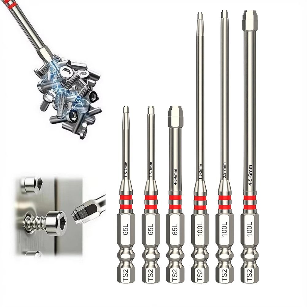 3/6PCS Strong Magnetism Magnetic Batch Head Hex Shank Screwdriver Bits For Impact Drill
