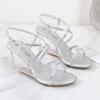 Damenschuhe, transparent, mit Keilabsatz, Sommer-Damen-Kreuzriemen, sexy Feen-Sandalen, 1098-Serie, 8 cm Absatz, LFD