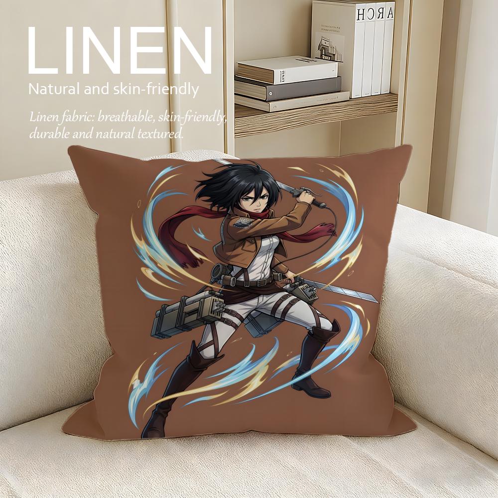 Action Attack On Titan Cushion Cover Pillowcase Set Pcs X X Breathable Washable Sofa Cushion Cover