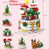 DIY 6in1 Lights Christmas Elk Deer Santa Claus Train Architecture Store Street View Xmas Tree Snow House Building Blocks Kit Toy
