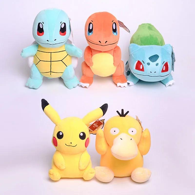 20-25CM Pikachu Plush Doll Toy Anime Kawaii Squirtle Charmander Bulbasaur Stuffed Toys Cartoon Children Birthday Gift