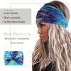 Boho Chic Tie-Dye Wide Headband for Women - Non-Slip, Stretchy Yoga & Workout Sweatband, Fashionable Hair Accessory, Knotted, Sweat-absorbing