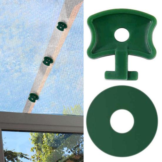 1 Set Greenhouse Film Clamps Compact Removable Plastic Glasshouse Fixing Clips Washers for Courtyard