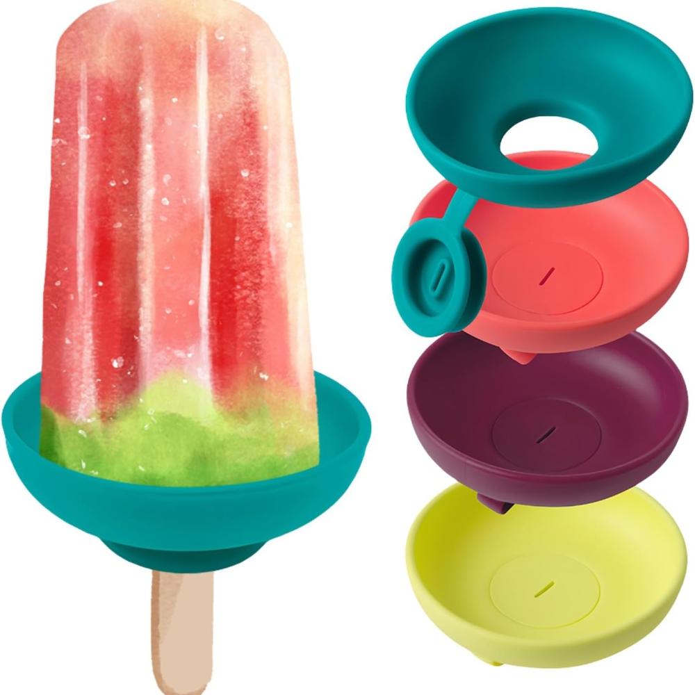 Silicone Ice Holder for Boys and Girls, Anti-Drop, BPA Free, Dishwasher Washable, Frozen Summer Ice (Green)