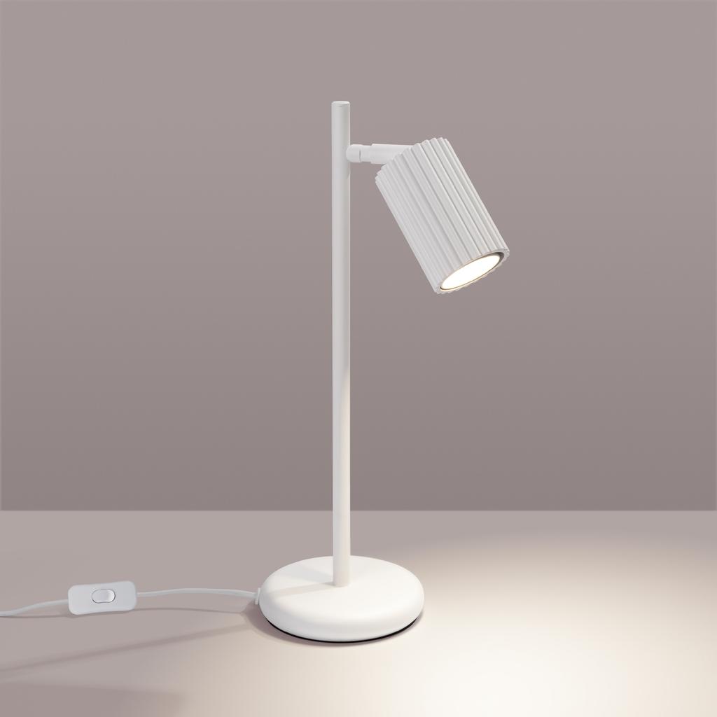 Lampa Biurkowa Karbon 1 Gu10 Biały Alu Sollux Sl.1548