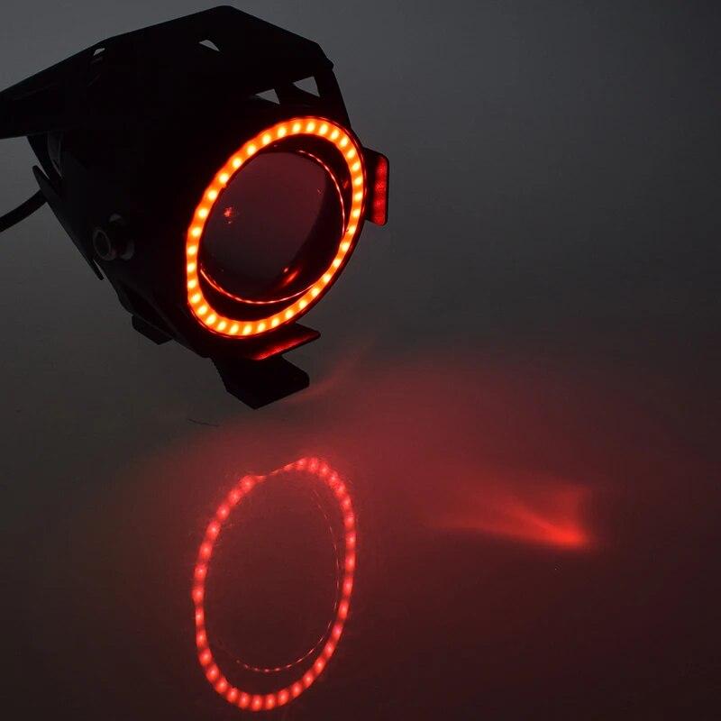 Motorcycle LED 12v 125w Headlights Car Spotlights 6000k Motorbike Work Head Lamp LED Angel Eye Lights Fog Lamp