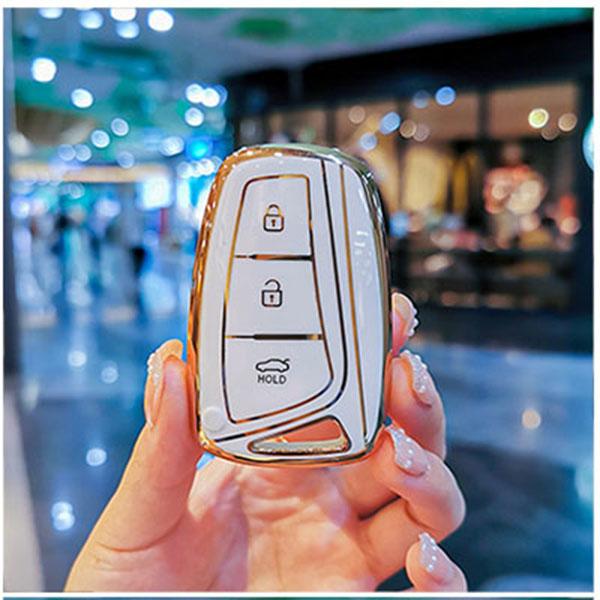 Fashion TPU Car Key Case Shell For Hyundai Santa Fe Sport Ix45 Equus Centennial Genesis G80 Grandeur Azera 2013-2016 Keychain