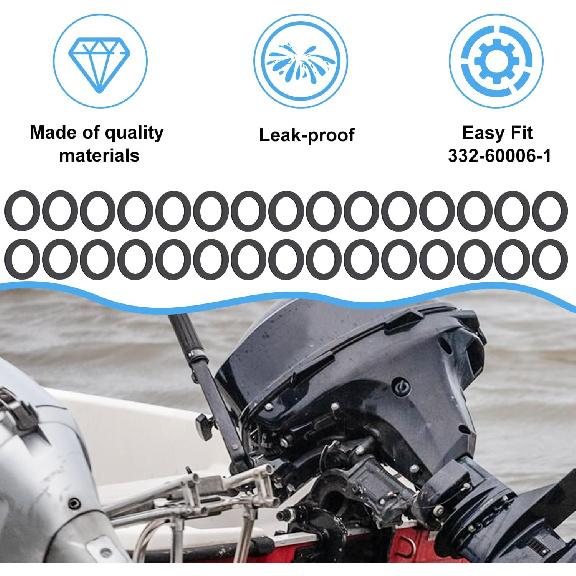 30pcs 332-60006-1 Lower Unit Drain Plug Gasket, Gear Lube Drain Screw Washer Outboard Parts Oil Change Kit for Tohatsu Mercury Mallory