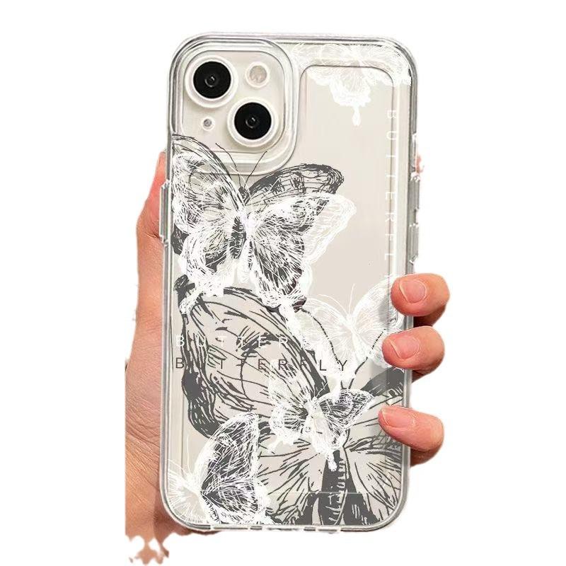 Sketch Butterfly for Iphone16promax Mobile Phone Case Apple 15 Anti-drop 14pro Chinese Painting 13/12 New Model