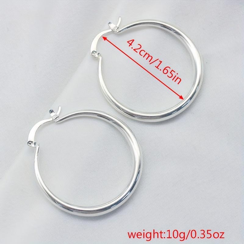 Minimalist Style Hoop Earrings with Silvery and Golden Color Perfect Ear Jewelry for Women Daily Casual Decor