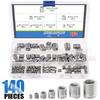 140-Piece Type 302/303 Stainless Steel Self-Tapping Threaded Inserts M3-M12 Nut Repair Kit