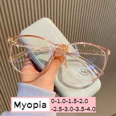 Módní Dámské Populární Ins Dokončené Brýle na Myopii Kulatý Rám Brýle Blokující Modré Světlo pro Muže Unisex Čiré Dioptrické Brýle