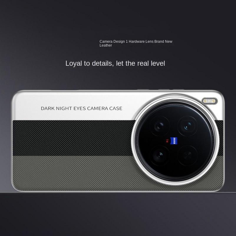 

Dual-color Leather Patterned Lens Heightened Camera Phone Case For VIVO X200 Ultra X200s X200 Pro All-inclusive Protect Cover vivo X200 Pro mini