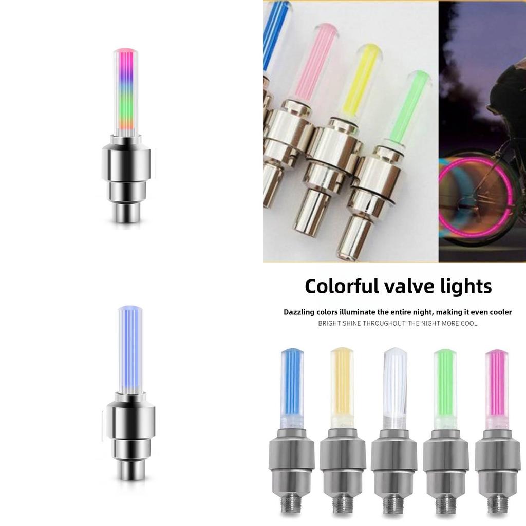 Bicycle Valve Cap Lights With Led Illumination For Cycling Accessories And Safety