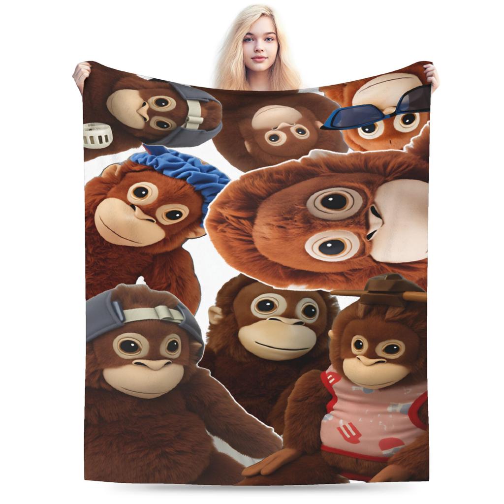 Sad Monkey Punch Blanket Soft Comfy Throw Blanket Winter Adults Girls Outdoor Camping Bedspread
