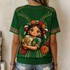 Women's Mexico Inspired V-Neck Short Sleeve Printed T-Shirt for Casual Everyday Wear