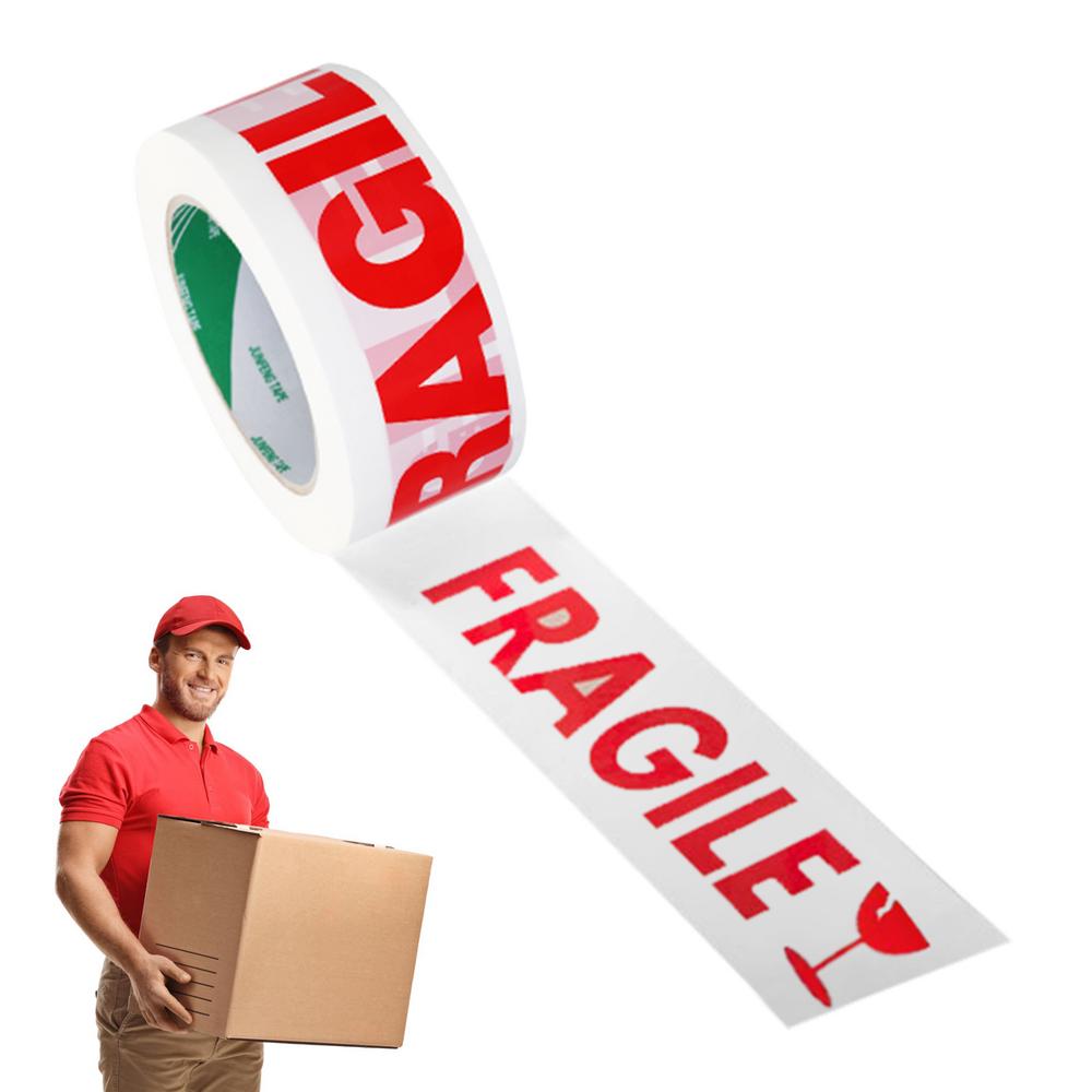 Fragile Tape Roll Red Warning Packing Shipping Tape Caution Tape Barrier Tape Strong Permanent Adhesive Tapes Fragile Red Safety