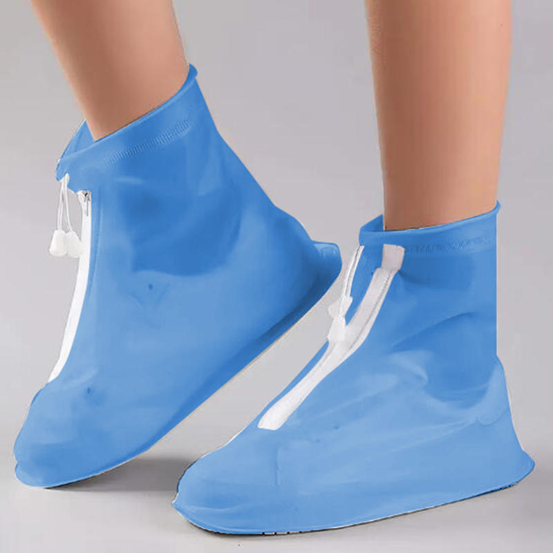 1Pair Anti-slip Wear-resistant Shoe Covers Outdoor Cycling Reusable Foldable Rain Shoe Protectors for Women Men