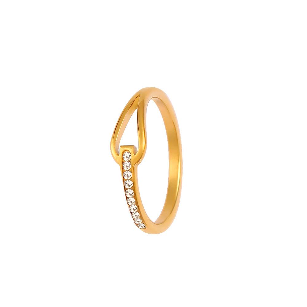 Korean Rhinestone Braided Rope Water Drop Ring - Artistic Hand Jewelry