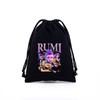 KPop Demon Hunters Storage Drawstring Bag Music Cartoon Party Cookies Candy Package Kids Gift Bags Print Cotton Key Pouch