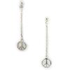 Les Trésors De Lily [G9046] - Boucles Argent 'Peace' argenté (rhodié) - 28x7 mm