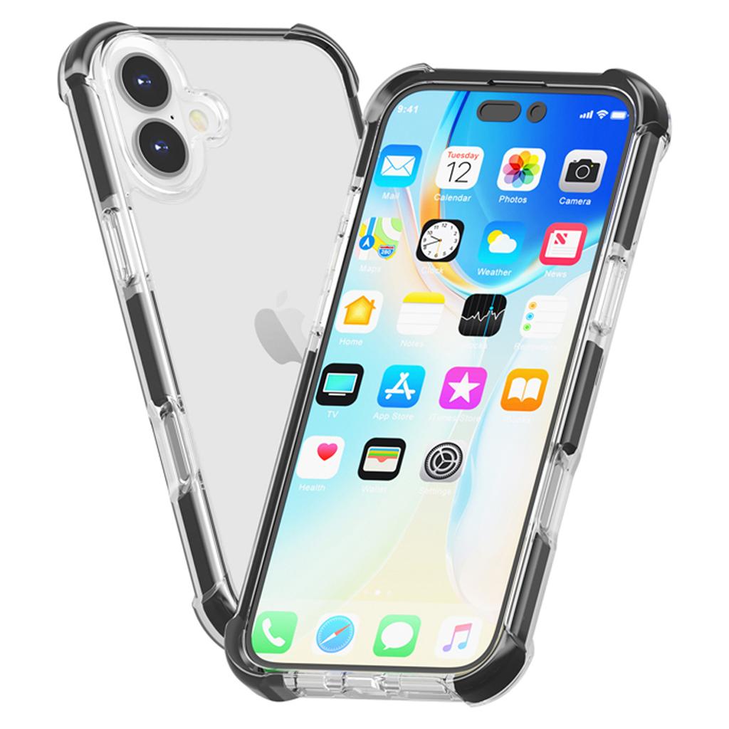 Für iPhone 17 Hülle Vier Ecken Anti-Drop Transparentes TPU + TPE + PC Handyhülle