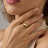 Liquid Lava Pearl Open Ring: Baroque Imitation Pearl Trendy Fashion Jewelry