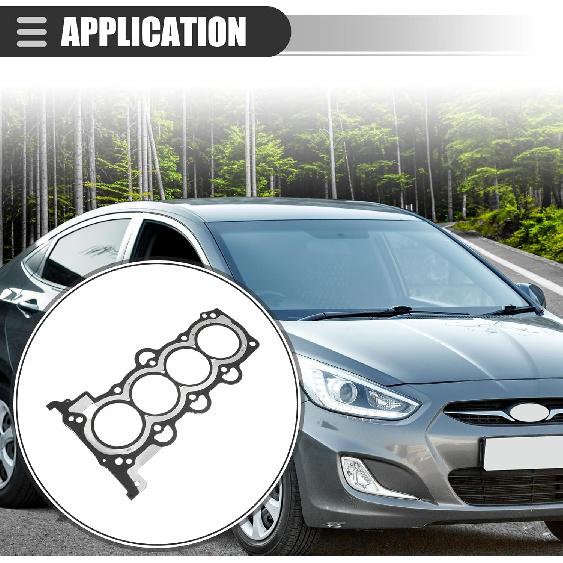 Motoforti Cylinder Head Gasket, Suitable for 1.6L Engine, for Hyundai Accent 2012-2022, Metal, No.223112B003/223112B004, Brown Black