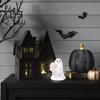 1/2Pcs Halloween Ghost Statue Spooky Resin Ghost Pink Pumpkin Bat Figurine Cute Halloween Home Table Decoration for Indoor Outdoor