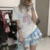 Sommer Kawaii Süße T-Shirts Damen Japanische Mode Harajuku Streetwear Cartoon-Druck Lockere T-Shirts Oberteile Weich Gril Y2k