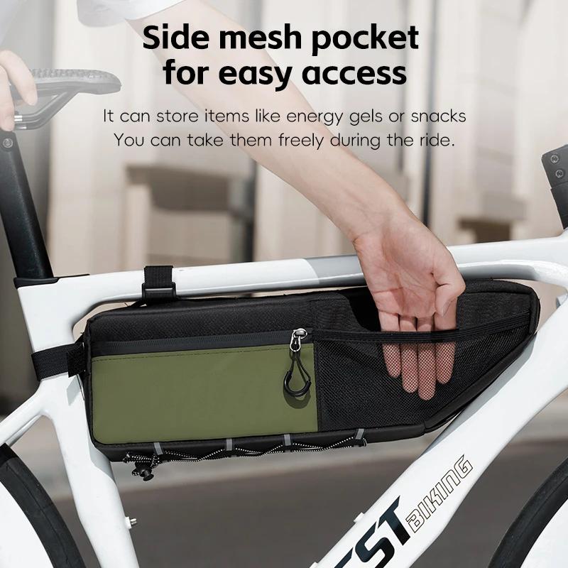 WEST BIKING Borsa da Bicicletta 2,6L Grande Capacità Borse per Attrezzi da Ciclismo Portatile Impermeabile Borsa Sotto il Tubo Superiore per Bici MTB Borsa da Custodia per Ciclismo