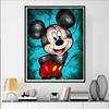 Disney Diamond Painting Set Mickey Mouse Stained Glass Art Illustration Embroidery Wall Decoration DIY Set Gift Handmade Crystal 5D Diamond